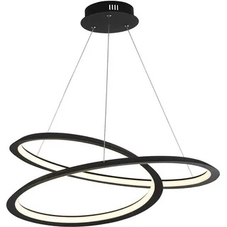 Moderner Kronleuchter Vortice Ii Stahl Schwarz Silikon Weiß Led 41,13W 3000K - Schwarz