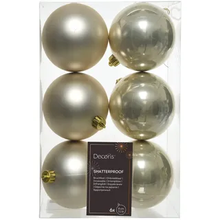 Christmas Decoration Weihnachtskugeln 8cm Kunststoff Christbaumkugeln Plastik bruchsicher champagner