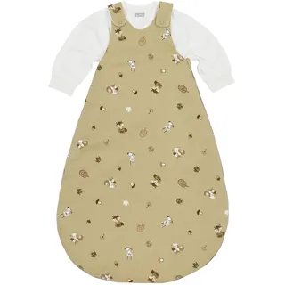 Meyco Baby Schlafsack 2-teilig - Größe 68/74-2,5 TOG - Ganzjahresschlafsack - 100% Baumwolle - Oeko Tex zertifiziert - Rundum-Reißverschluss - hautfreundlich & atmungsaktiv - Forest Animals (74 cm)