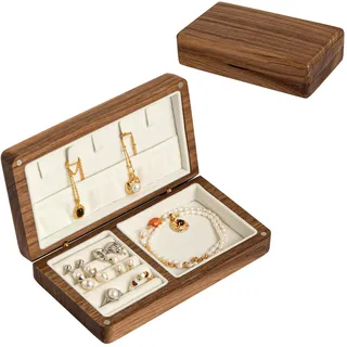 Leuyuee Schmuckaufbewahrung Schmuckkästchen Klein Holz Schmuckkästchen Reise Schmuckschatulle jewelry organizer,Vintage Chmuckaufbewahrungs Box Schmuckbox Schmuckkoffer für Damen Geschenkidee