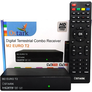 Ostark Euro T2 Terrestrischer Receiver TDT TDT2 FTA DVB-T2 DVB-C, H265 HEVC Full HD PVR, Dual USB, Dual LNB für Zwei Fernseher, SCART, HDMI Koaxial