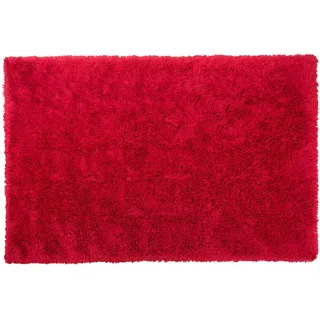 Beliani Shaggy-Teppich Cide 230/160 cm , Rot , Kunststoff , Rechteckig , 160x230 cm , Teppiche und Böden, Teppiche, Hochflorteppiche & Shaggys