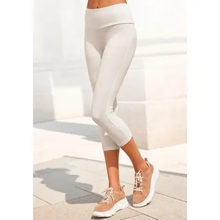 LASCANA Caprileggings mit breitem weichem Bündchen, Loungewear, sanftes weiß