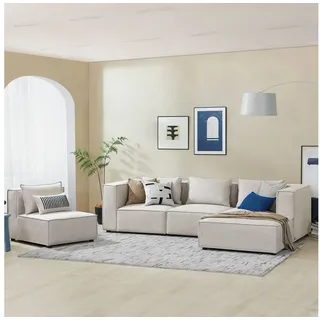 Juskys Modulares Sofa Domas XL - 4 Sitzer - Beige