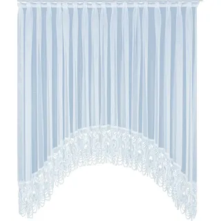 Gardine WIRTH "Elena" Gr. 1, weiß, B:300cm H:125cm, Sablé, Polyester, Gardinen, Gardine, veredelt mit echter Plauener Spitze Stickerei, Bogen