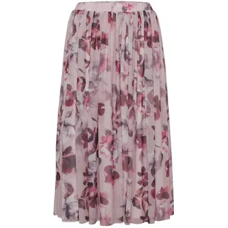 GOLDNER Sommerrock »Kurzgröße Luftig schwingender Rock aus bedrucktem Mesh«, rosa