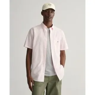 Gant für Herren. 3000101 Regular Fit Kurzarmhemd aus rosa Popeline (M), Lässig, Baumwolle