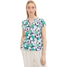 Bild von Damen Kurzarm-Bluse mit Muster , green flower design, 38