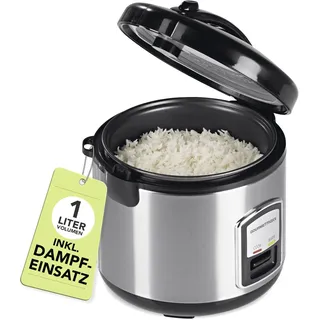GOURMETmaxx Kompakt-Reiskocher Silber 1,0 l