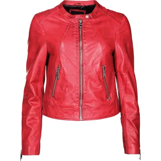 Bikerjacke MAZE "Lederjacke 183Grenada", Damen, Gr. XXL, rot, Obermaterial: 100% Lammleder LEL. Futter: 100% Polyester PES., Jacken Bikerjacke