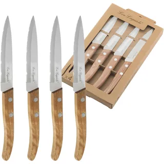 Amefa Lou Laguiole 497511NT01PK4 Forest Messer-Set, Edelstahl, Naturholz, 22 x 13 x 2 cm, 4 Stück