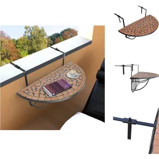 vidaXL Balkonhängetisch Mosaik Terracotta -  Gartentische - Braun