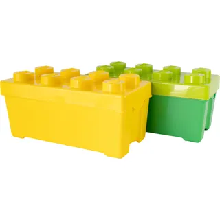 LEGO® 2 Aufbewahrungsboxen Mittelgroß Grün + Gelb mit Deckel Stapelbar NEU! Menge 2 Stück – Jede Mischung individuell zusammengestellt - Grün