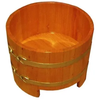 blumenberg gmbh Fußbadebottich groß Ø 63 cm Lärche mit Hygieneversiegelung und Ablauf