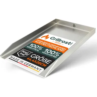 Edelstahl Grillplatte | Plancha 44,3x26cm - passend für Weber Spirit | 4mm Massiv