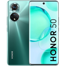 HONOR 50 Smartphone 5G, Mobiltelefon ohne Simlock mit 6+128 GB und 108-MP-Kamera, Dual-SIM Handy, Abgerundetem 6,57-Zoll-Bildschirm mit 120 Hz und Android 11, Globale Version Emerald Green