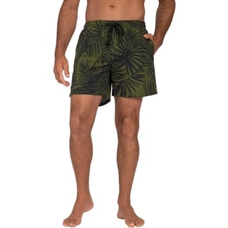 JP 1880 Herren Jay-PI Badeshorts, Beachwear, Elastikbund, Allover Print Badehose, See Grün, 3XL Größen