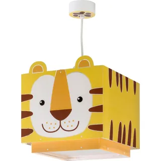 Dalber Lampe kinderzimmer, kinderlampe Pendelleuchte Hängelampe, Deckenleuchte Kinder, Deckenlampe kinderzimmer Little Tiger Tiere, Gelb, 64562, E27