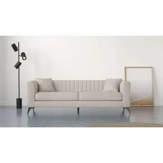 Home Affaire 4-Sitzer »MATTHEW elegantes Designsofa, Maße B/T/H: 231/86/74 cm« XXL, Steppung im Rücken, lose Sitzkissen, incl 2. Zierkissen, beige