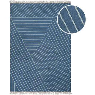 WECON HOME Ocean Lines Teppich 140 x 200 cm Blau