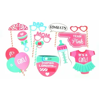 Shatchi 11038 Baby Shower It's a Girl Booth Requisiten Pink Geburtstagsspiele Foto Selfie Geschenke Party Dekorationen Zubehör Papier