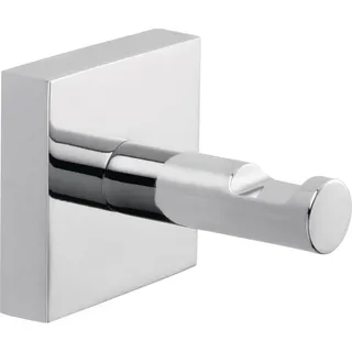 Tesa EKKRO Handtuchhaken, verchromter Edelstahl - Bad-Haken zur Wandbefestigung ohne Bohren, inkl. Klebelösung - 50mm x 50mm x 63mm