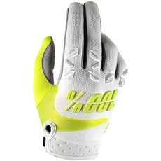 100% Airmatic Handschuhe Weiß/Neon Gelb Größe S