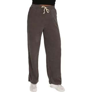 Damen Freizeithose Pantalons Weitem Bein Hose Stoffhose Jogger Baumwolle Grau M/L