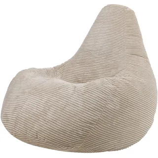 I.C.O.N. Icon Dalton Sitzsack, Beige, Sitzsack Sessel, Cord Sitzsack, Sitzsack Erwachsene mit Füllung, Lounge Sessel, Sitzsack Schlafzimmer, Sitzsack Wohnzimmer