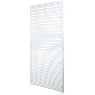 Mendler Aluminium Lamellenwand für Pergola HWC-N94 3x3m, Lamellenpaneel Modul Seitenwand Sichtschutz, 213x94cm ~ weiß