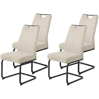 Hela Freischwinger KERTIN Polyester beige/schwarz 4er Set