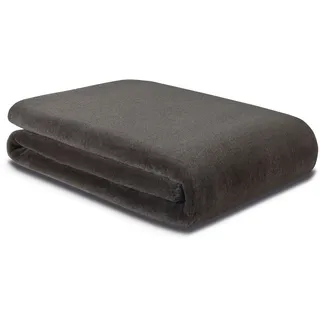 Biederlack Wool Feel im Pelz-Look Kuscheldecke 150 x 200 cm Grau