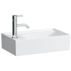 Laufen Kartell Handwaschbecken, Armaturenbank links, unterbaufähig, ohne Hahnloch, ohne Überlauf, 460x280mm, H815335, Farbe: Weiß mit LCC Active