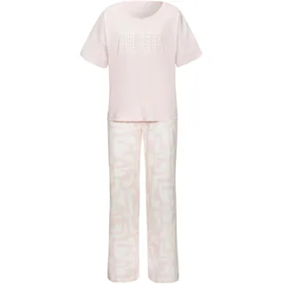 s.Oliver Pyjama Set, 2 tlg. mit grafischem Print, rosa, weiß gemustert