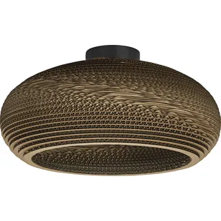 OSRAM Deckenleuchte Decor Cardboard Drop braun aus Wellpappe, leicht, E27, 400 mm Durchmesser, Leuchtenschirm aus recyceltem Material, nachhaltig durch austauschbare Lichtquelle, einfache Montage - Braun