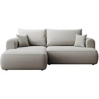 Selsey Eckschlafsofa Ovo Mini Grau Easy-Clean-Samtbezug , Textil , Ottomane links,L-Form , 238x156 cm , Wohnzimmer, Sofas & Couches, Wohnlandschaften, Ecksofas