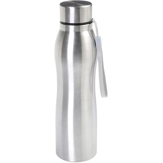 Testrut axentia Trinkflasche aus Edelstahl, Wasserflasche silber, ca. 1 Liter