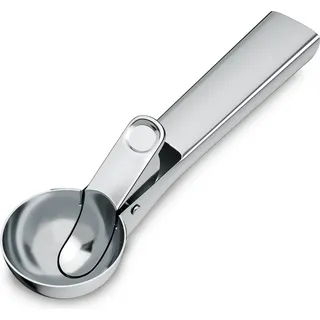 Klarstein FrostFusion Eisportionierer Edelstahl – Ergonomisch, Spülmaschinenfest, Kratzfest, Rostfrei, Eislöffel Portionierer für Eis & Joghurt, 18,3 cm - Silber