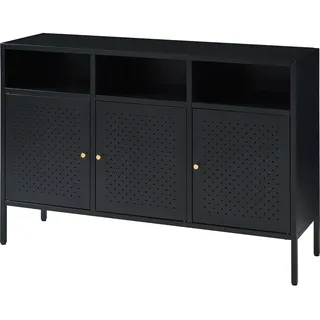 [en.casa] Sideboard Janakkala 119x35x80 cm Schwarz