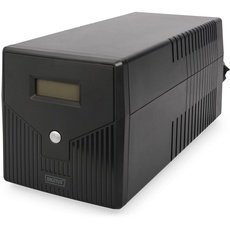 DIGITUS Line-Interactive VI USV - 2000VA / 1000W - AVR - 4 Schutzkontakt-Steckdosen - Shutdown-Software - USB/RS232/RJ45, DN-170076, Schwarz, 2000 VA / 1200 W