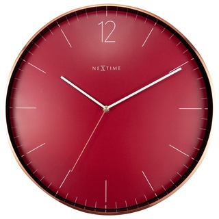 Nextime 3258RO Wanduhr, Aluminium, Rot, 40cm