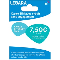 Lebara SIM Karte (Frankreich) Inkl. EUR 7,50 Gesprächsguthaben - Französische Rufnummer