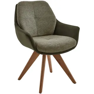 Valnatura Armlehnstuhl , Grün, Eichefarben , Holz, Textil , Wildeiche , massiv , Stativgestell , 62x83.5x65 cm , Stoffauswahl, Typenauswahl, Sitzfläche 360° drehbar, Gestellauswahl, automatische Rückholfunktion , Holzmöbel, Sitzgelegenheiten Holz, Holzstühle
