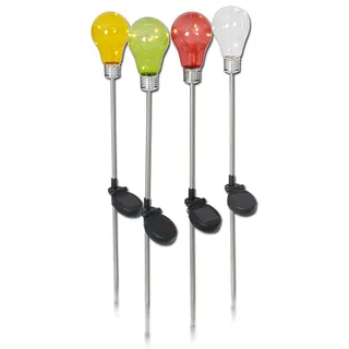 Solarleuchte Garten Erdspieß 4er Set Solarlampe Wegelampe Solar Bunt 5193704 - Bunt