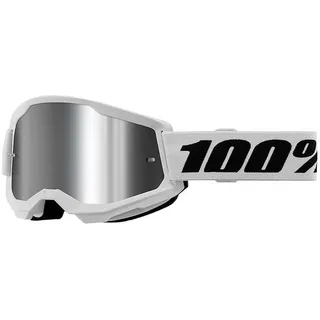 100% 100percent Strata 2 Brille - White - Mirror Silver Lens/CAT3