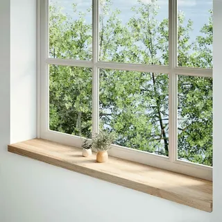 vidaXL Fensterbänke 2 Stk. Unbehandelt 140x25x2 cm Massivholz Eiche