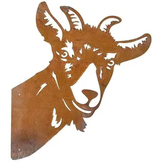 SEABABOO Rostdeko FüR Garten Ziegen Gartendeko Figur Baumstecker Stahldesign Ziegen Gartenstecker Edelrost Rost-Figur Rostdeko FüR Draussen Gartendeko Aus Rost-Metall Farm Peeping Sheep Mit Schraube