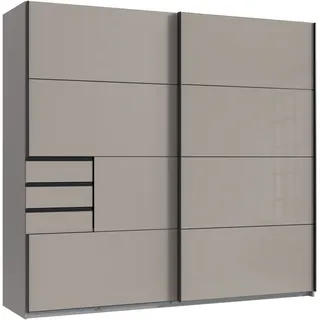 WIMEX Schwebetürenschrank »Tilburg« mit Glaselementen grau