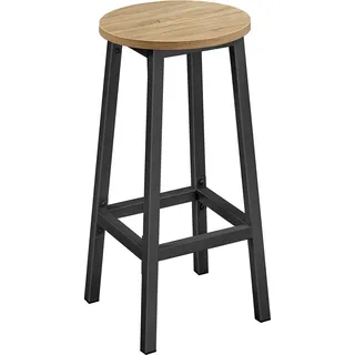 Barhocker Sonoma - Eiche Mit Schwarzen Beinen - Braun