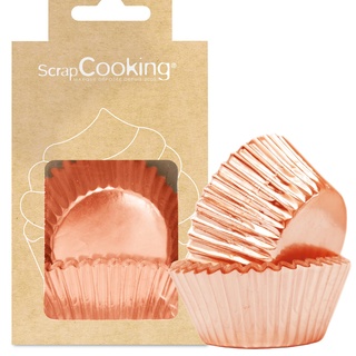 ScrapCooking - 48 Stück Cupcake-Formen Rosa Gold - Muffinförmchen Papier - Deko Backförmchen - Dekorative Tassenhalter für Geburtstag, Rose Gold Metallic - 5065